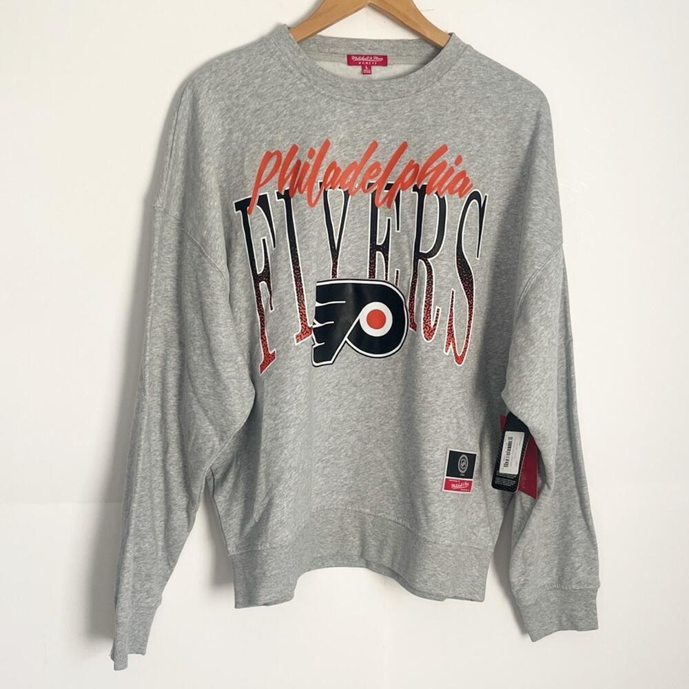 Mitchell & Ness Womens Philadelphia Flyers Crew Sweatshirt Size Large